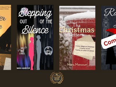 Four book covers by Mara Mansour, featuring various titles and a "Coming Soon" label.