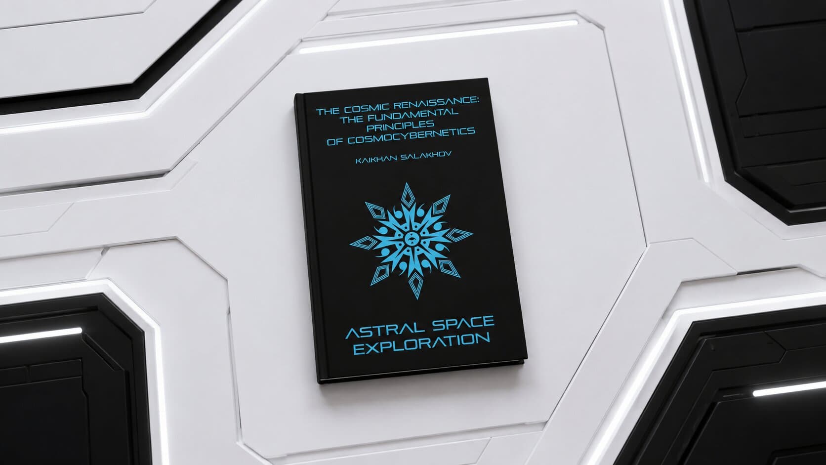 Cover of Astral Space Exploration displayed against a futuristic geometric wall with illuminated panel accents.