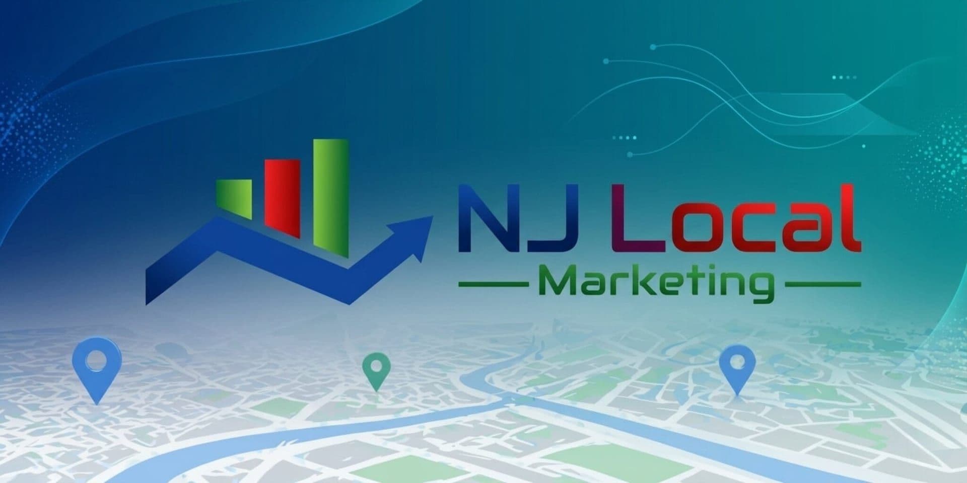 NJ Local Marketing logo on a blue background, representing strategies for converting local search traffic into customers.
